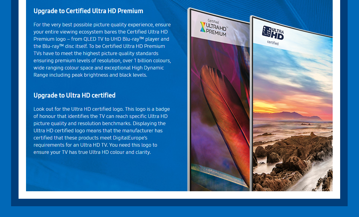 Samsung Upgrade to Certified Ultra HD Premium