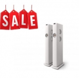 KEF LS60 Wireless Floorstanding Speakers Mineral White - front