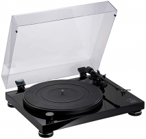 Audio Technica AT-LPW50PB Turntable Manual Belt Drive Wood Base Piano Black - side