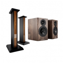 Acoustic Energy AE500s & Stands Package in Walnut - package