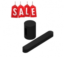 Sonos mini sub with Sonos beam in black