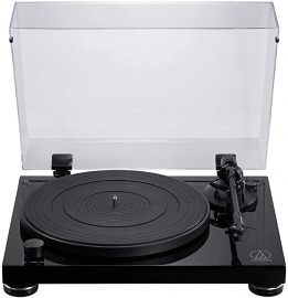 Audio Technica AT-LPW50PB Turntable Manual Belt Drive Wood Base Piano Black - front