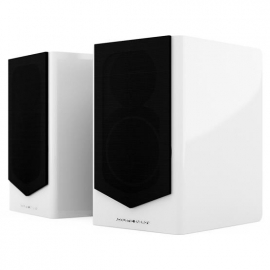 Acoustic Energy AE500 Speakers (Pair) in Piano Gloss White - grille on