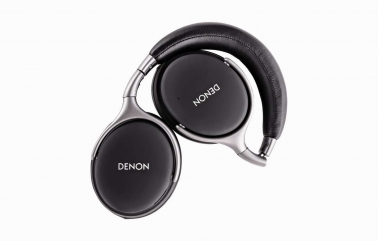 Denon AH-GC25W Premium Wireless Over-Ear Headphones in Black - folded