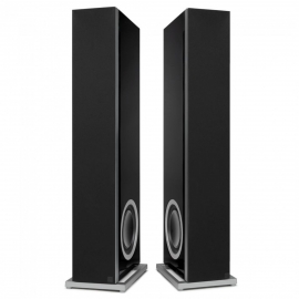 Definitive Technology Demand D15 Pair Floor Standing Speakers in Piano Black - grille on