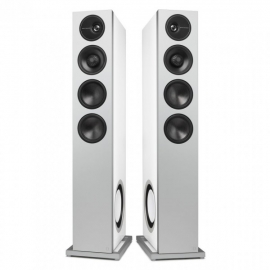 Definitive Technology Demand D15 Pair Floor Standing Speakers in Gloss White - grille off