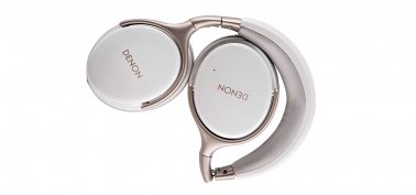 Denon AH-GC25W Premium Wireless Over-Ear Headphones in White - folded